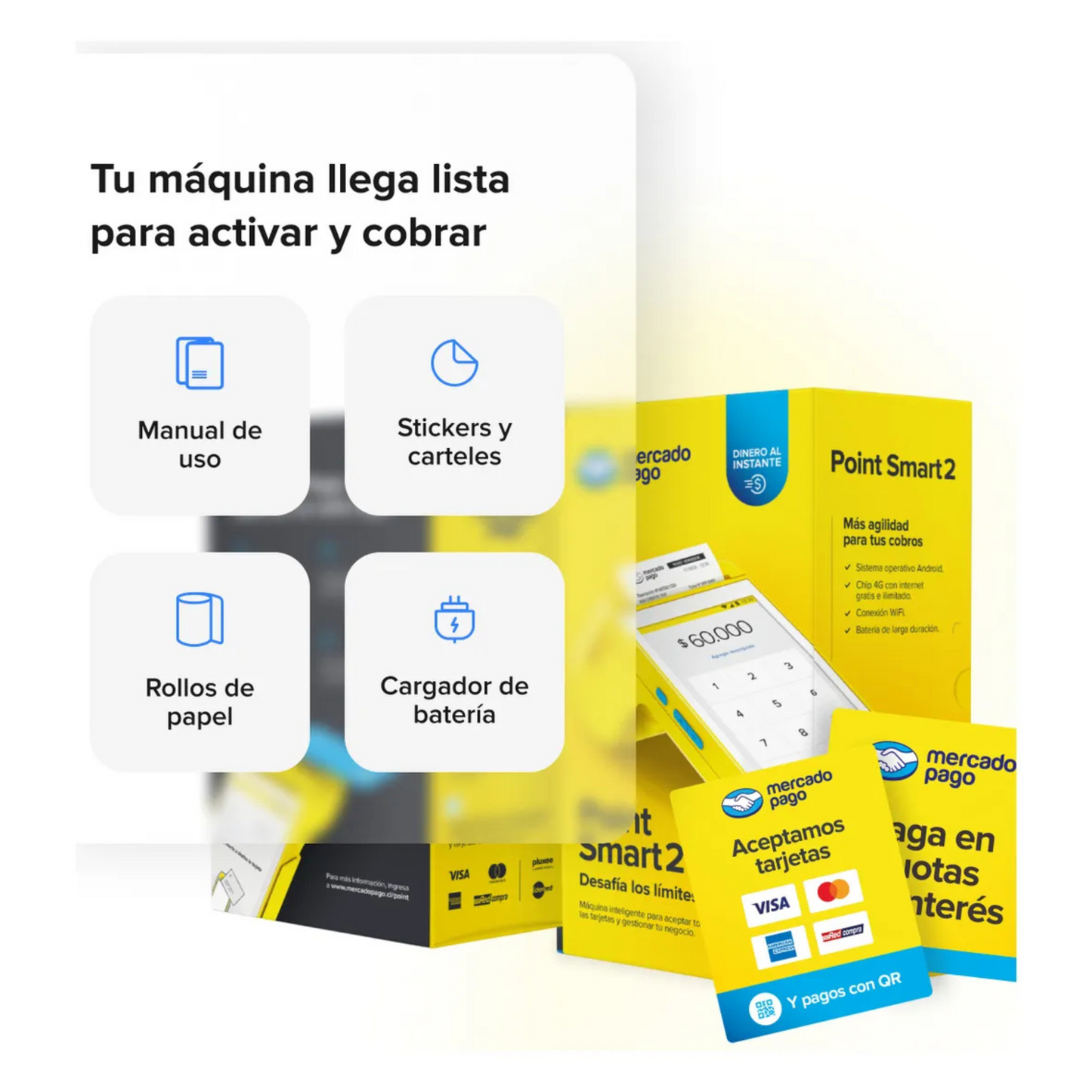 Point Smart 2 - Mercado Pago - envío gratis - abonos Inmediatos - rollos gratis