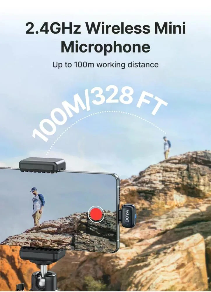 BOYAMini Micrófono Inalámbrico Doble USb-C y Lightning