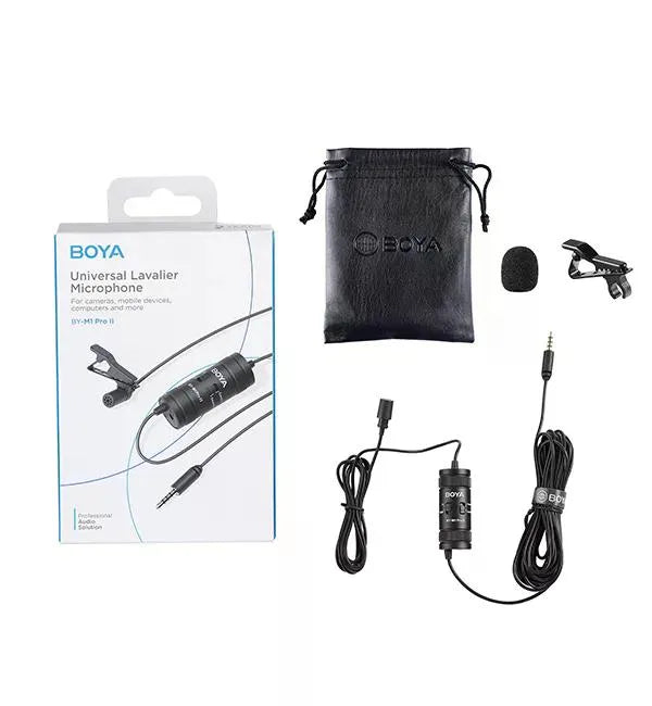 Boya BY-M1 Pro II Micrófono Lavalier con Salida de Audífonos No Usa Batería