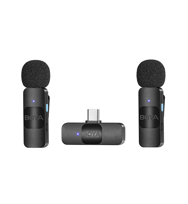 Micrófono Inalámbrico Doble Ultra Compacto y Portable USB-C, Boya BY-V20