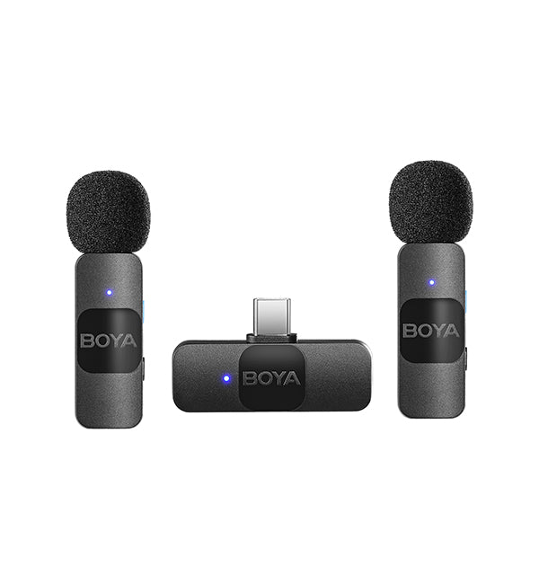 Micrófono Inalámbrico Doble Ultra Compacto y Portable USB-C, Boya BY-V20