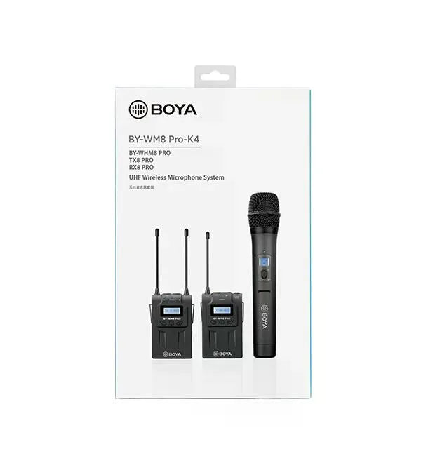 Boya BY-WM8 Pro-K4 Micrófono Inalámbrico UHF Doble, de Mano y Lavalier