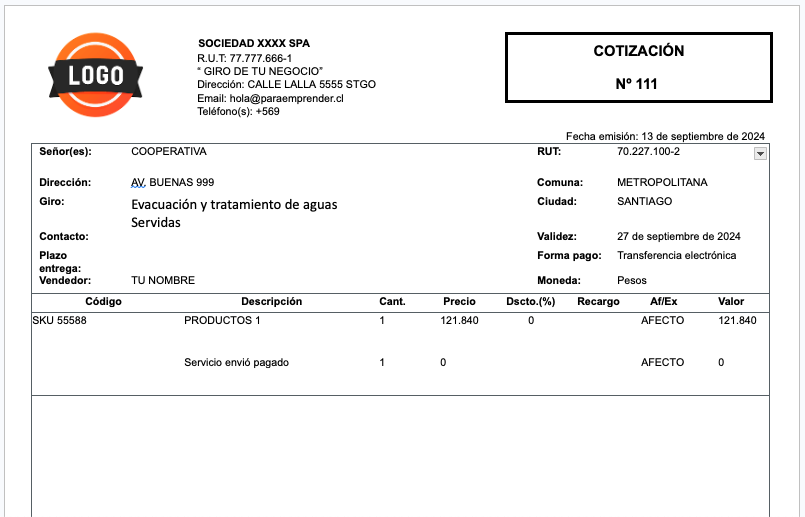 Plantilla Formato Cotización a empresas (B2B)