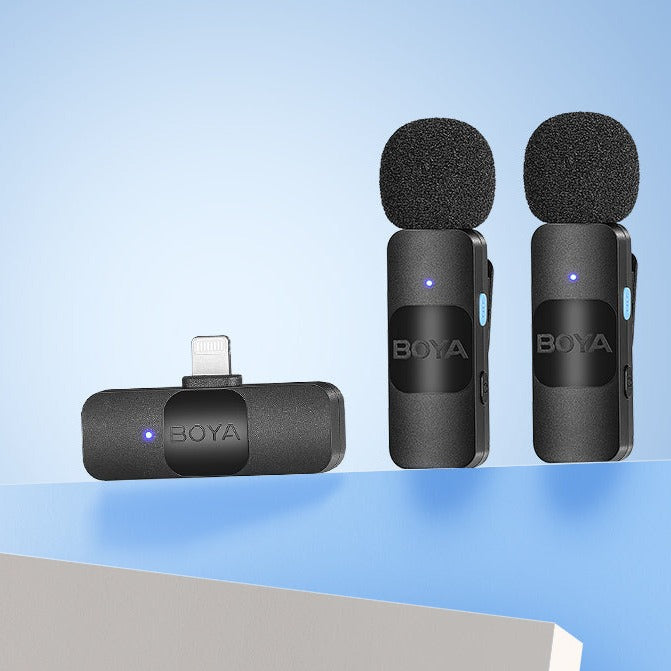 Micrófono Inalámbrico Doble Ultra Compacto y Portable Lightning Boya BY-V2