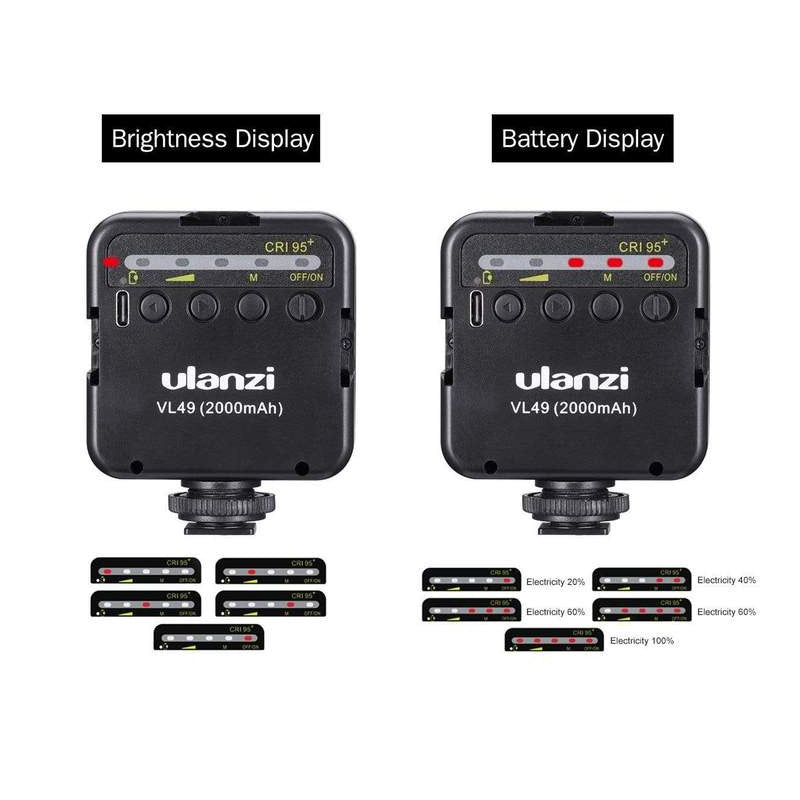 Lámpara Led Con Batería Recargable y Soporte de Accesorios Ulanzi VL49 Mini