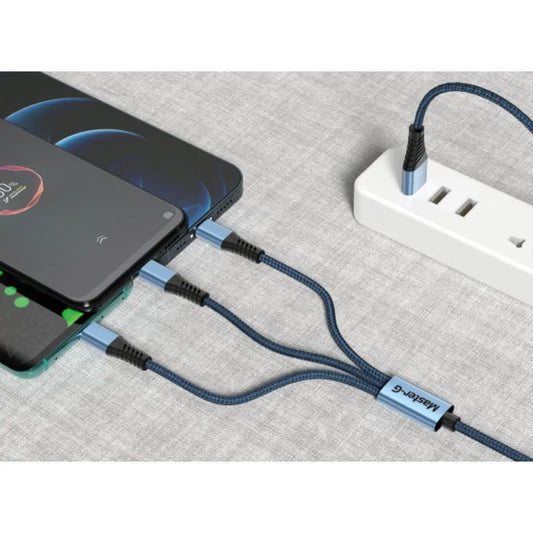 Cable Usb Master G 3 En 1 Micro Tipo C Y Para iPhone
