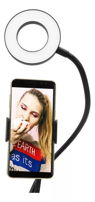 Soporte Tipo Clip Para Smartphone Con Aro De Luz - Philco