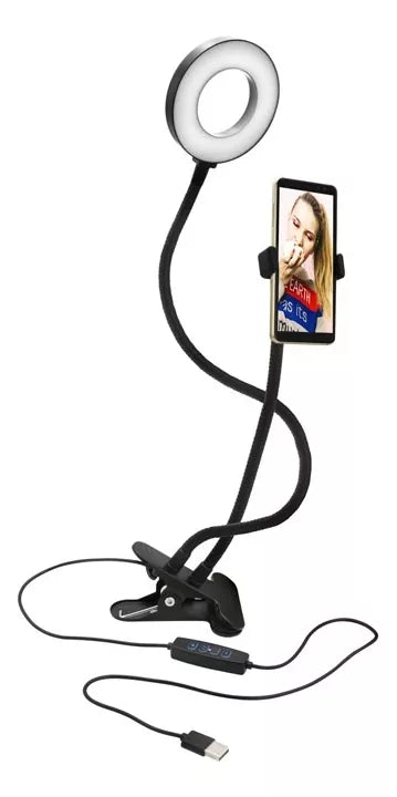 Soporte Tipo Clip Para Smartphone Con Aro De Luz - Philco