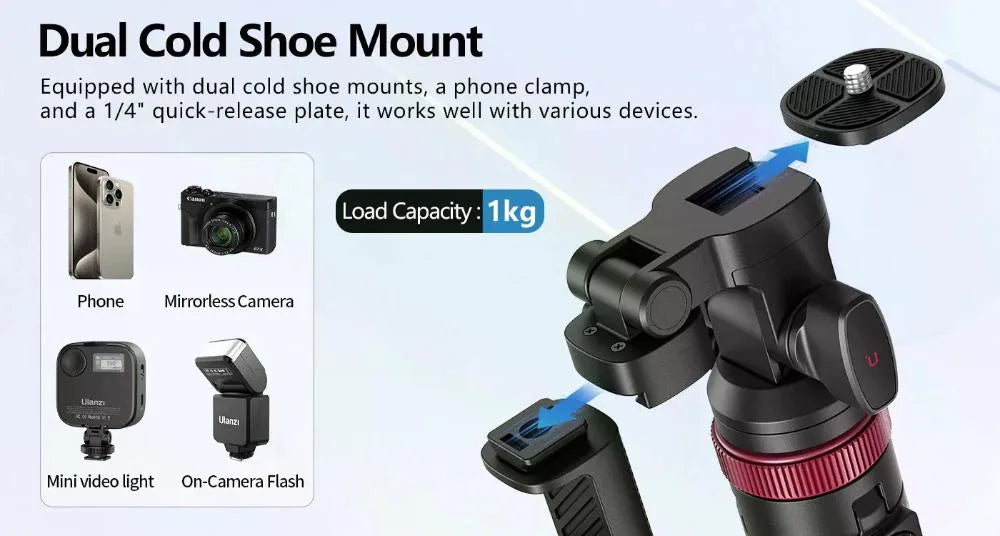 Ulanzi MT-78 Trípode Para Cámaras y Teléfonos de Hasta 1Kg Con Control Remoto