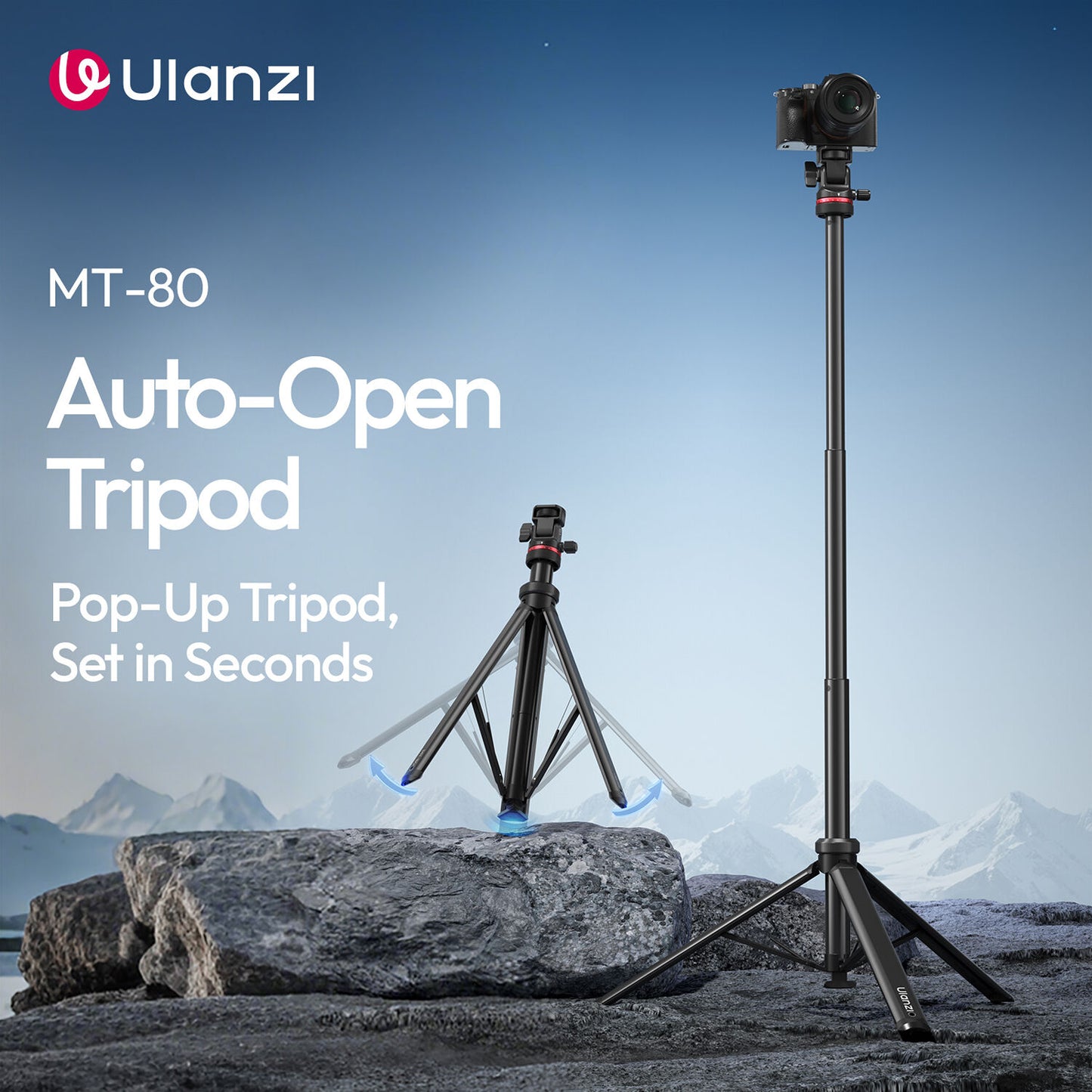 Ulanzi MT-80 Auto-Open Trípode de 2,1 Metros de Altura T171A