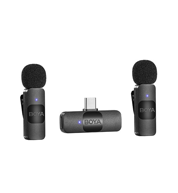 Micrófono Inalámbrico Doble Ultra Compacto y Portable USB-C, Boya BY-V20
