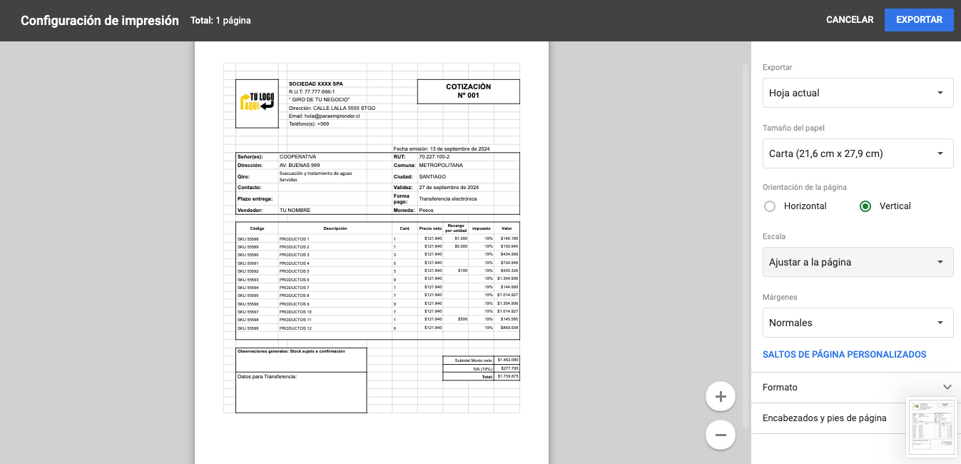 🧾 Plantilla de Cotización Profesional para Empresas (B2B)