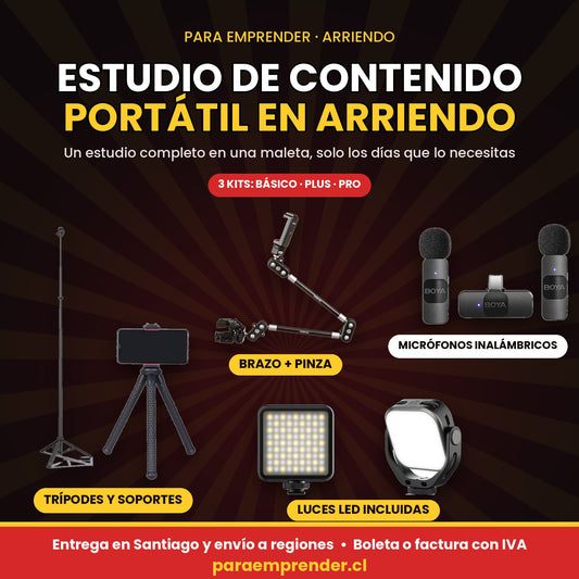 Estudio de Contenido Portátil — Arriendo