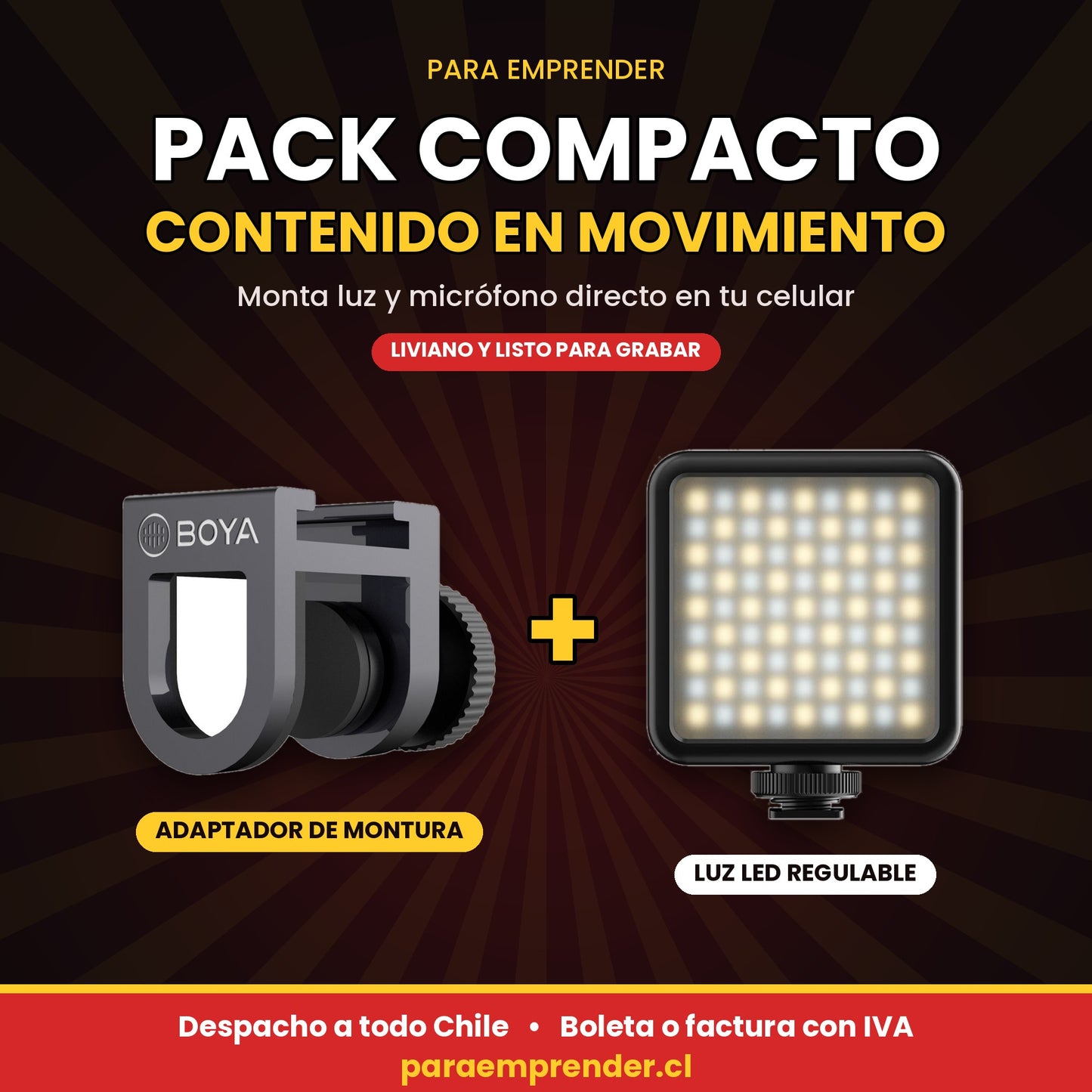 Pack Compacto para Contenido en Movimiento